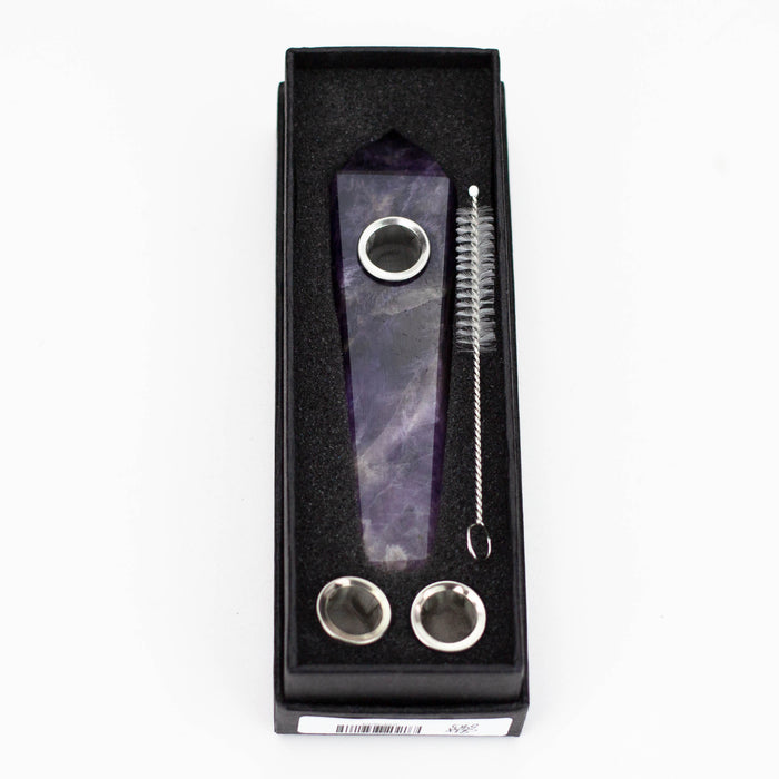 Acid Secs | Pure Amethyst Crystal Pipe with Choke Quartz hand pipe Acid Secs Productions Inc.