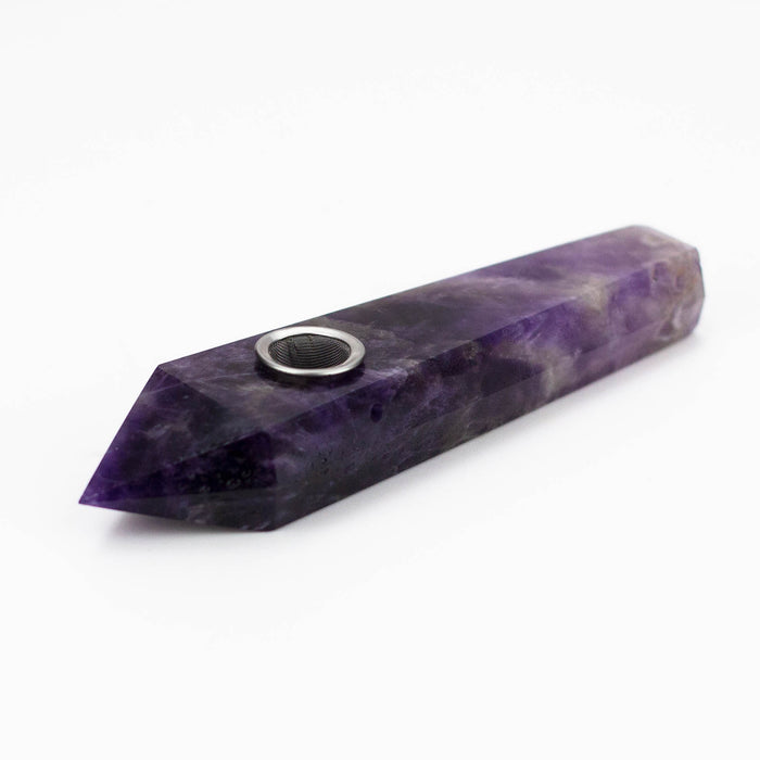Acid Secs | Pure Amethyst Crystal Pipe with Choke Quartz hand pipe Acid Secs Productions Inc.