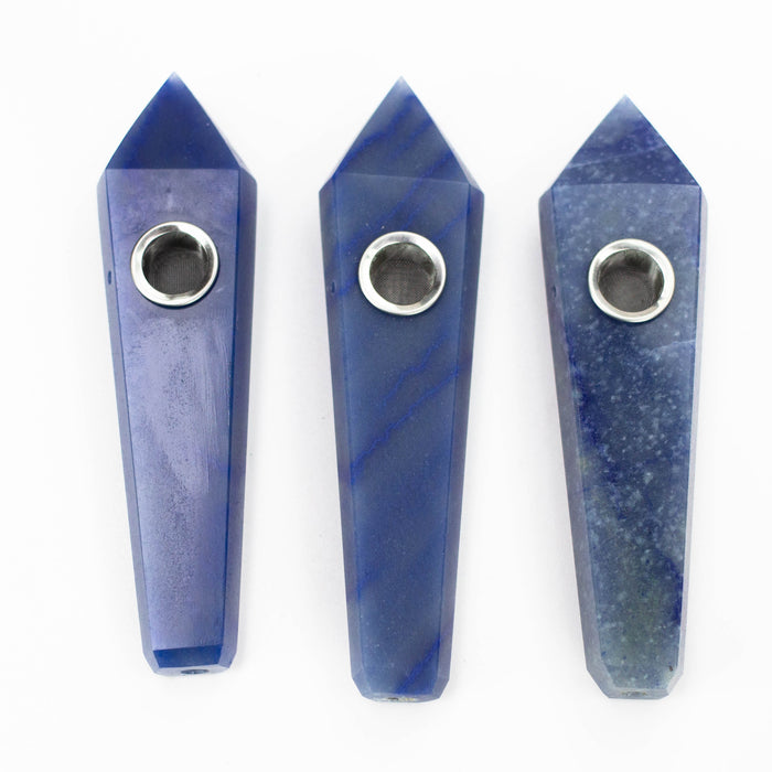 Acid Secs | Blue Adventurine Crystal Pipe with Choke Quartz · Stone Acid Secs Productions Inc.