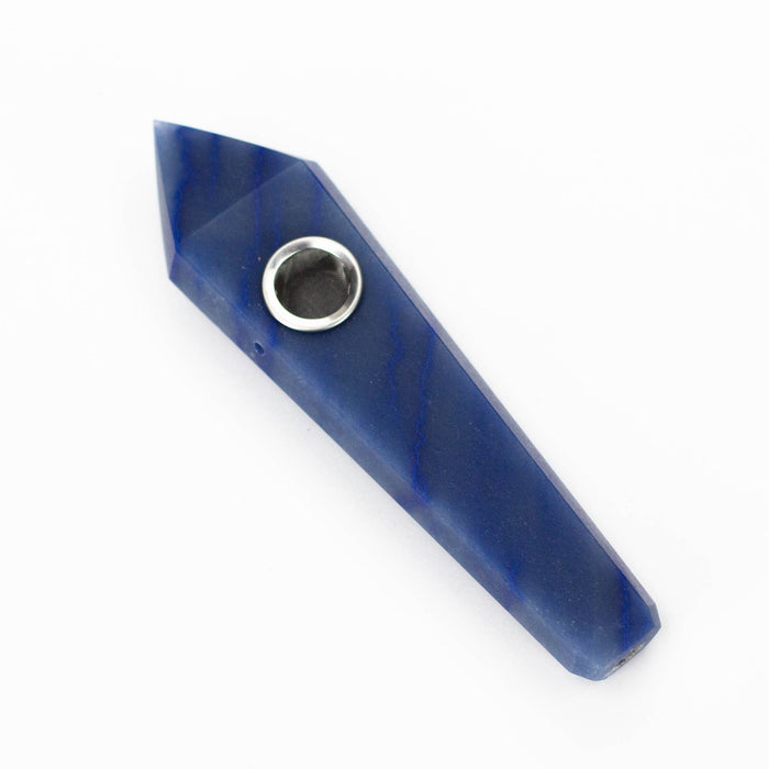 Acid Secs | Blue Adventurine Crystal Pipe with Choke