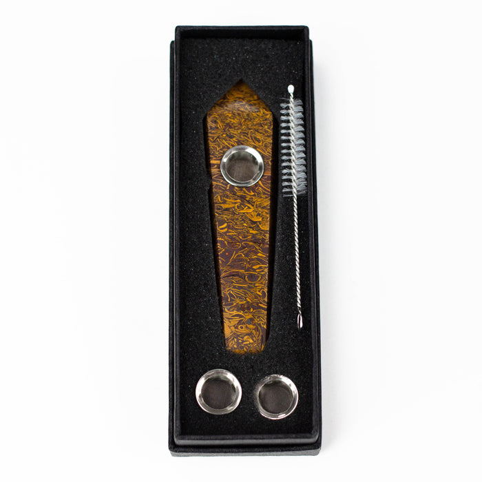 Acid Secs | Golden Jade Crystal Pipe with Choke Quartz · Stone Acid Secs Productions Inc.
