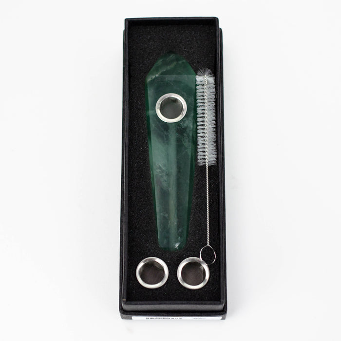 Acid Secs | Green Fluorite Crystal Pipe with Choke Quartz · Stone Acid Secs Productions Inc.