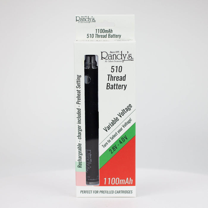Randy's | 1100 mAh Rechargeable Battery for 510 Cartridge Vape Devices Smoking Cat Distribution