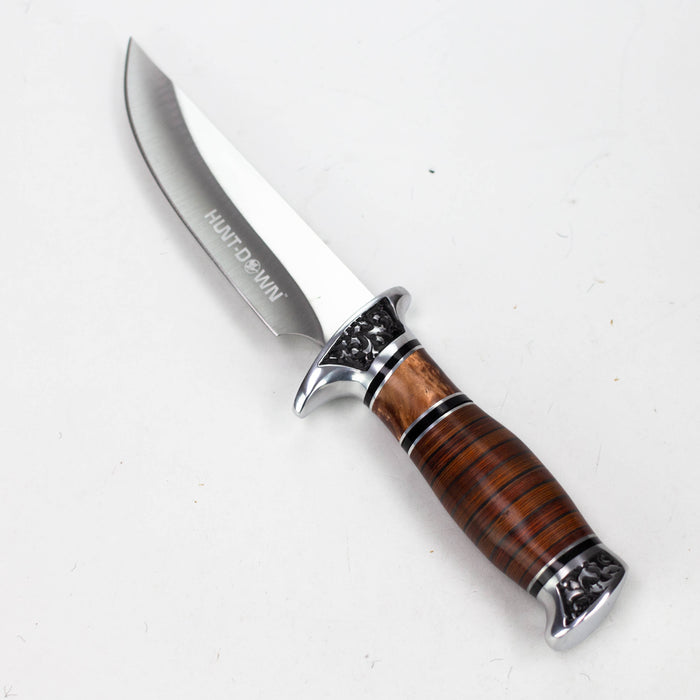 Hunt-Down | 10" Fixed Blade Knife with engraved Handle and Sheath [9114] Fixed Blade Knives Canadian Distributor