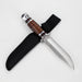 10" Silver Stainless Steel Hunting Knife Wood Handle with Sheath [HK-6860] Fixed Blade Knife Canadian Distributor