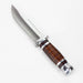 10" Silver Stainless Steel Hunting Knife Wood Handle with Sheath [HK-6860] Fixed Blade Knife Canadian Distributor