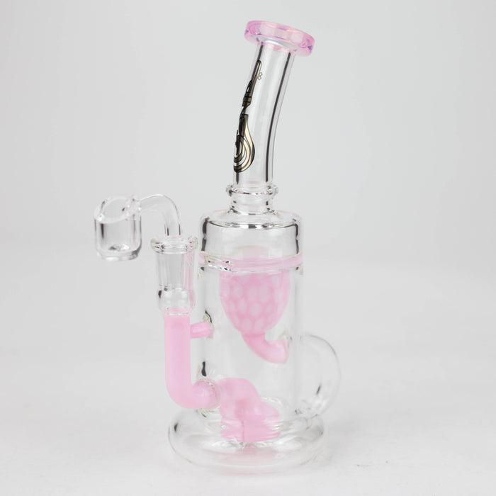 Genie | 9" recycled bubbler with a banger [RY1448] Glass Bong ONE Milk Pink