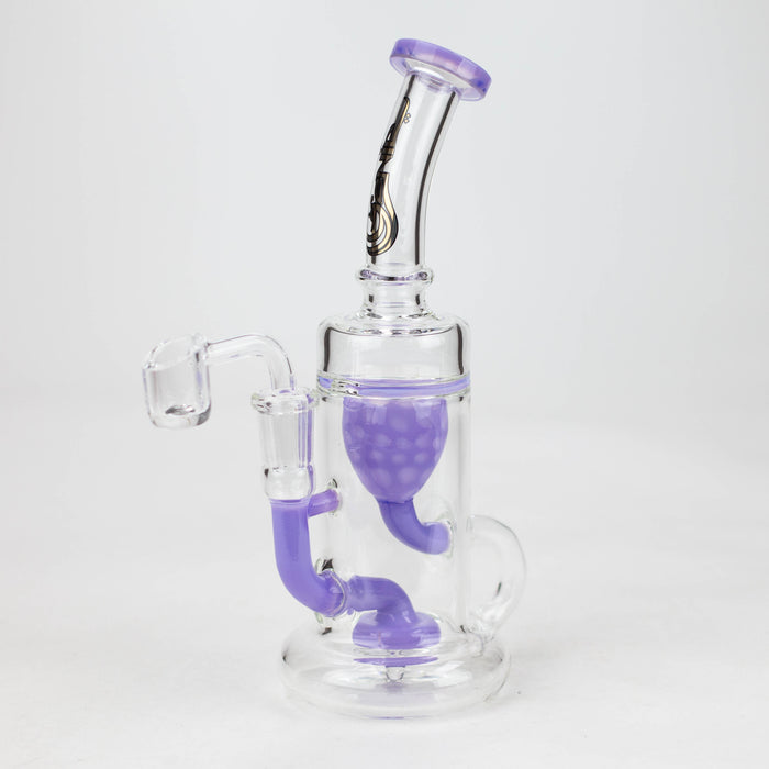 Genie | 9" recycled bubbler with a banger [RY1448] Glass Bong ONE Milk Purple