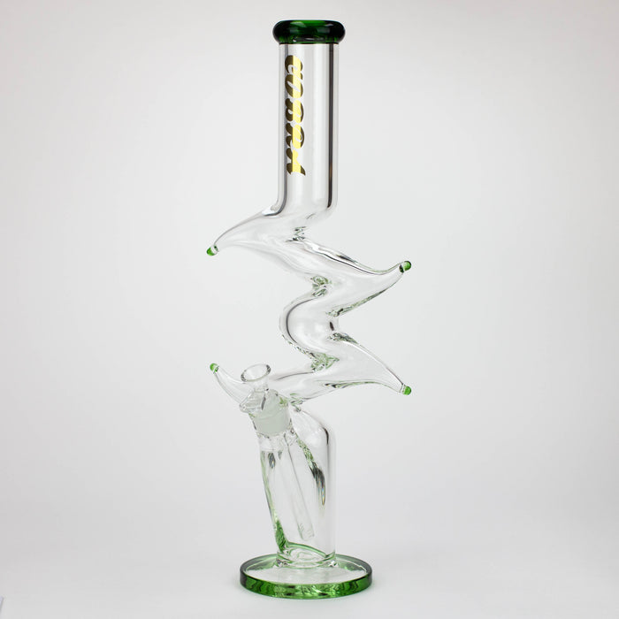 COBRA | 19" Zig-zag glass water bong Glass Bong JJ Distribution GREEN