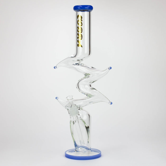 COBRA | 19" Zig-zag glass water bong Glass Bong JJ Distribution JADE BLUE