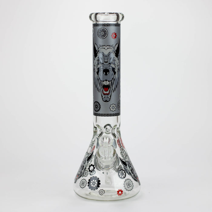 13.5 " JJ WOLF GLOW IN THE DARK BONG Glass Bong JJ Distribution
