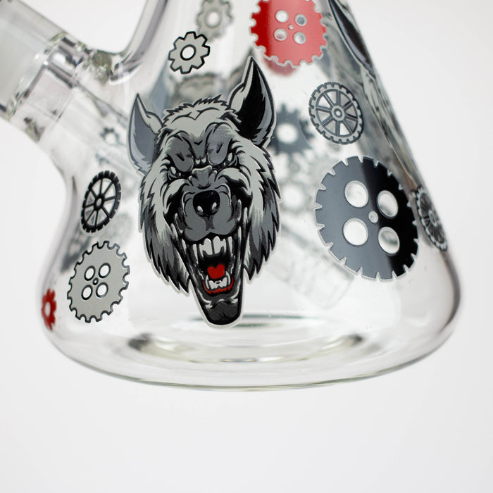 13.5 " JJ WOLF GLOW IN THE DARK BONG Glass Bong JJ Distribution