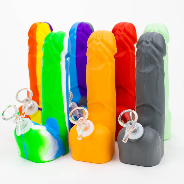 7" Silicone Penis Shape Bong [7050155B] Resin · Silicone · Plastic Bong Purple Haze Smoke Inc