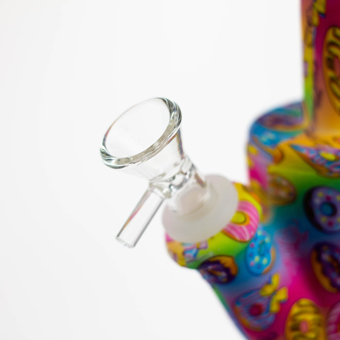 9" Silicone Bong With Assorted Graphics [7050067B] Resin · Silicone · Plastic Bong Purple Haze Smoke Inc