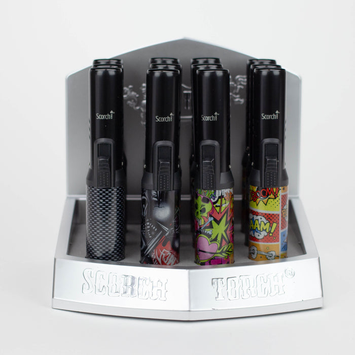 Scorch Torch | Pencil Torch 7”Asst Black/Graffiti & Leaf Designs [61664-1] Torch Canadian Distributor