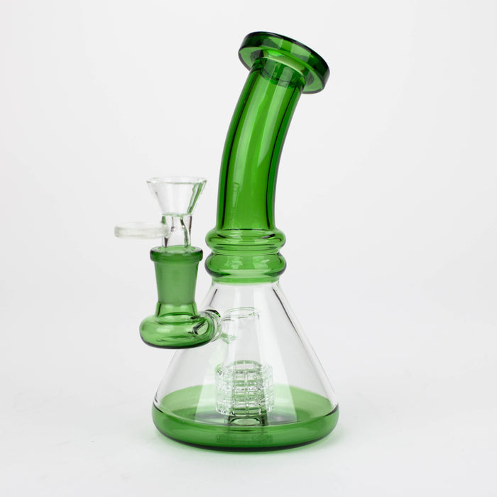 Z7" Color glass water bong with percolator[BH74x] Glass Bong 777 Smoke Green