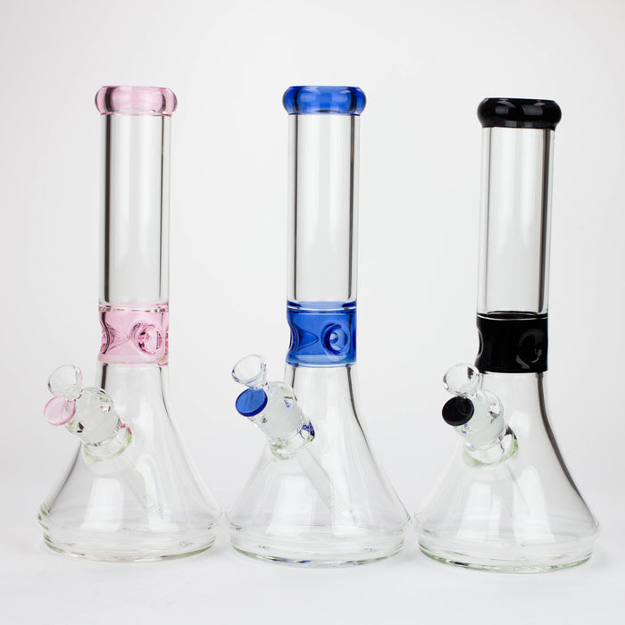 Z14" Color accented 7 mm glass water bong [BH92x] Glass Bong 777 Smoke