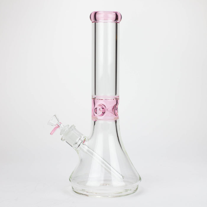 Z14" Color accented 7 mm glass water bong [BH92x] Glass Bong 777 Smoke