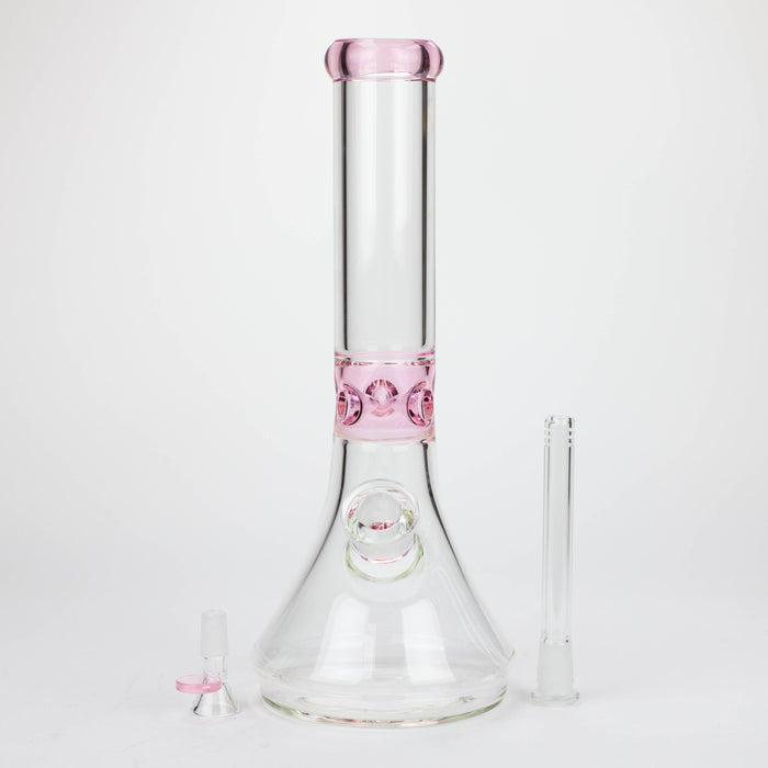 Z14" Color accented 7 mm glass water bong [BH92x] Glass Bong 777 Smoke