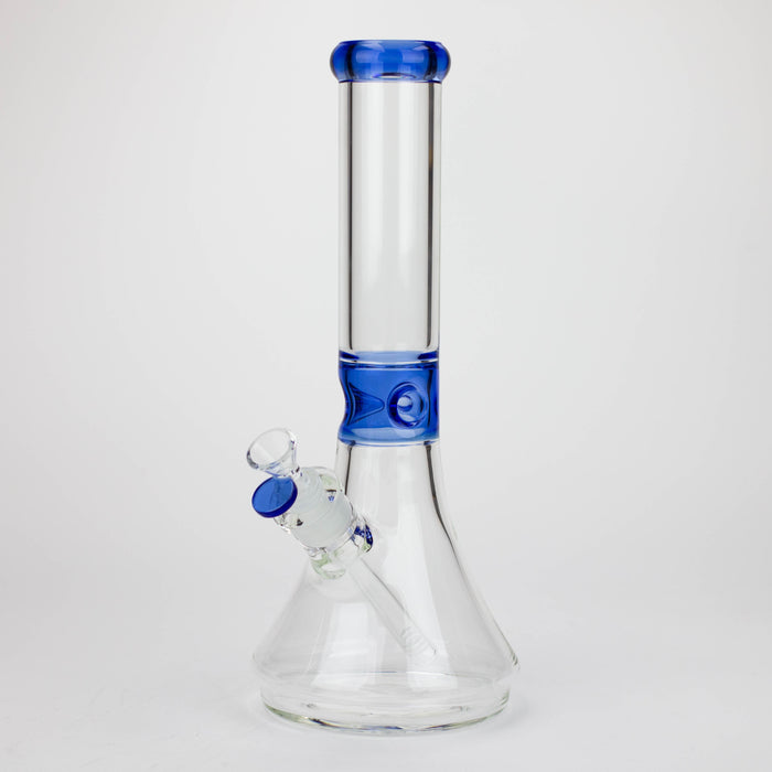 Z14" Color accented 7 mm glass water bong [BH92x] Glass Bong 777 Smoke Blue