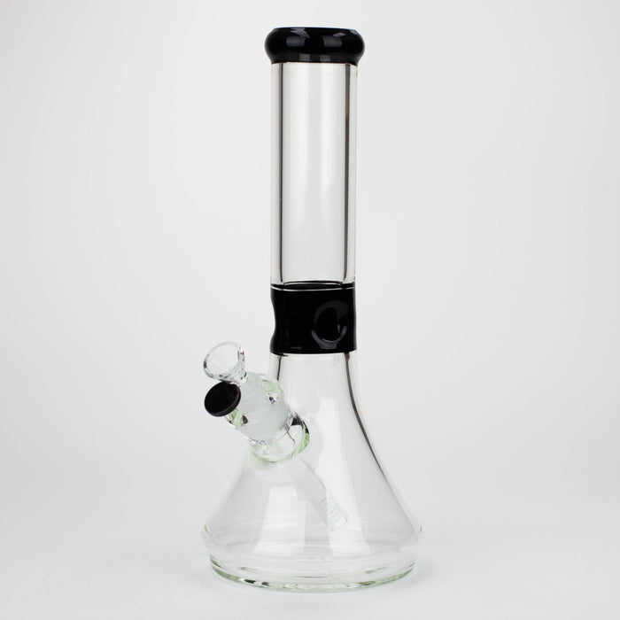 Z14" Color accented 7 mm glass water bong [BH92x] Glass Bong 777 Smoke Black