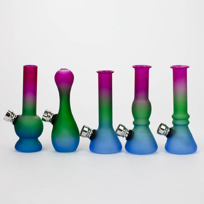 Z5" Three tones miniature glass bong Box of 12 [BG265] Glass Bong 777 Smoke