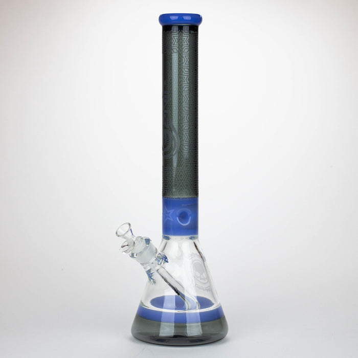 Genie | 17" sandblasted artwork tube 7 mm glass water bong [GB21006] Glass Bong ONE T-Black