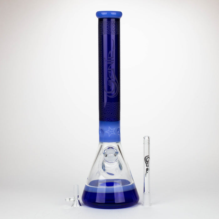 Genie | 17" sandblasted artwork tube 7 mm glass water bong [GB21006] Glass Bong ONE