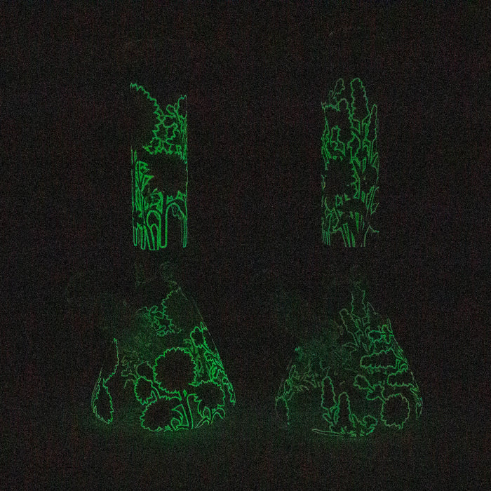 10" Glow in the dark Glass Bong With Flower Design [BH1061/062]