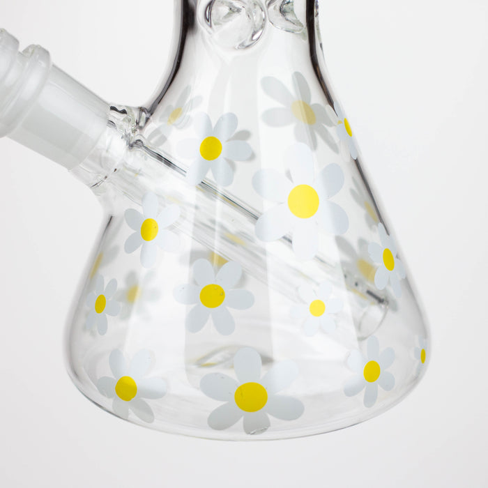 Z10" Glass Bong With Daisy Design [BH1063] Glass Bong 777 Smoke