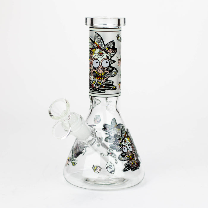8" Glow in the dark Glass Bong with RM design [BH085] Bongs 777 Smoke