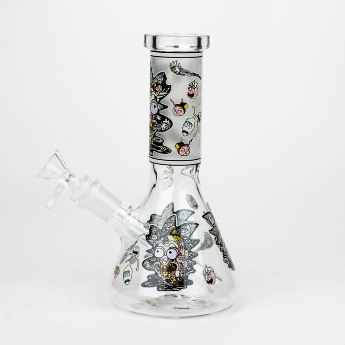 8" Glow in the dark Glass Bong with RM design [BH085] Bongs 777 Smoke