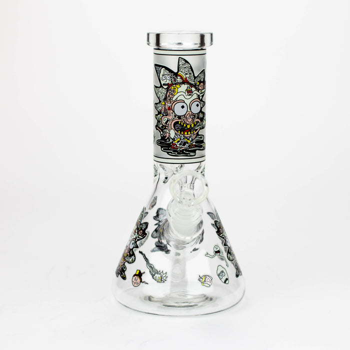 8" Glow in the dark Glass Bong with RM design [BH085] Bongs 777 Smoke