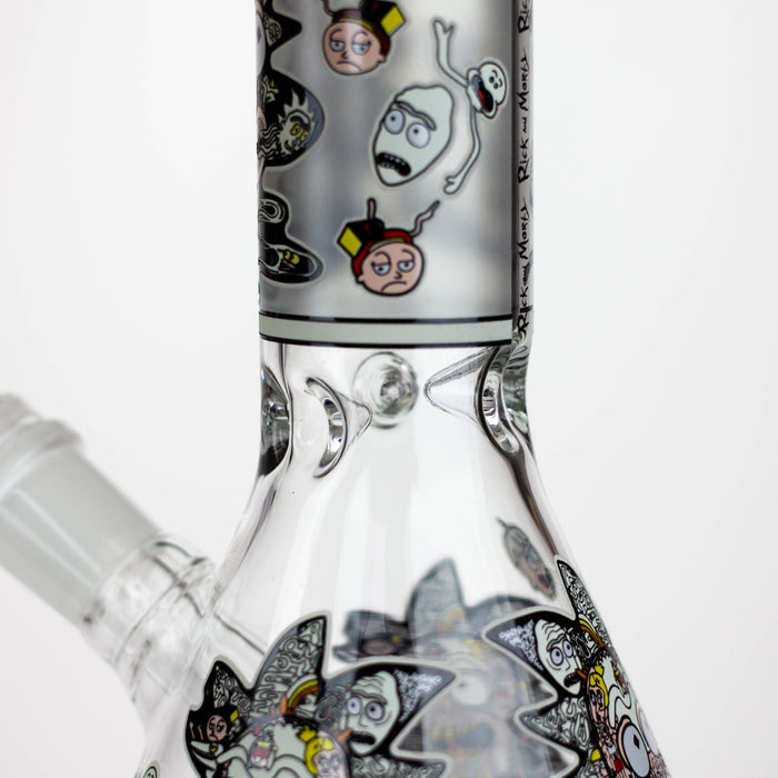 8" Glow in the dark Glass Bong with RM design [BH085]