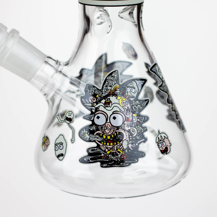 8" Glow in the dark Glass Bong with RM design [BH085] Bongs 777 Smoke