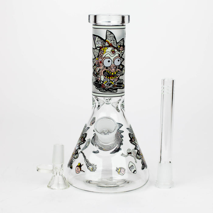 8" Glow in the dark Glass Bong with RM design [BH085] Bongs 777 Smoke