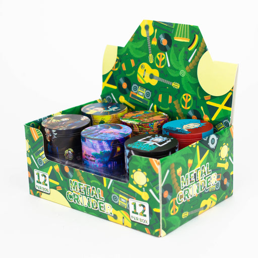 Z2.2" Metal Grinder 4 Layers with New RM Design Box of 12 [GZ301] Display Pack 777 Smoke