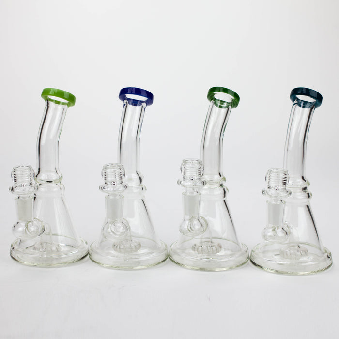 6.5" assorted color glass bong with shower head diffuser