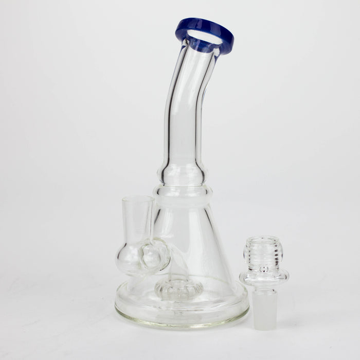 6.5" assorted color glass bong with shower head diffuser