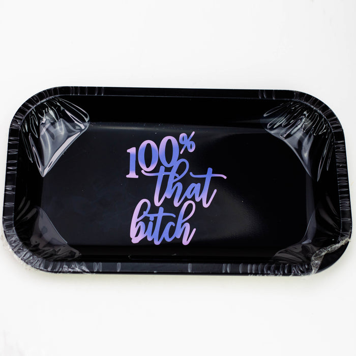 MEDIUM METAL ROLLING TRAY Tray Purple Haze Smoke Inc 100% BITCH