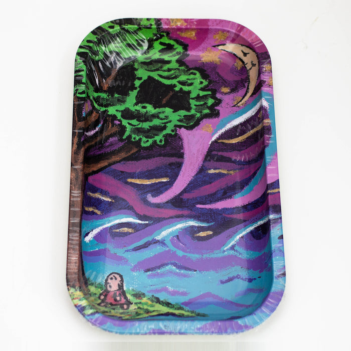 MEDIUM METAL ROLLING TRAY Tray Purple Haze Smoke Inc ANIMATED
