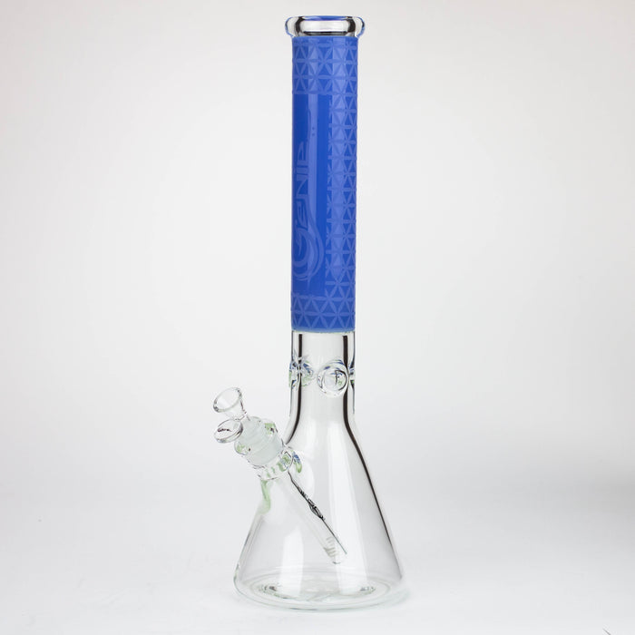 Genie | 17" sandblasted artwork tube 7 mm glass water bong [GB21005] Glass Bong ONE Jade Blue