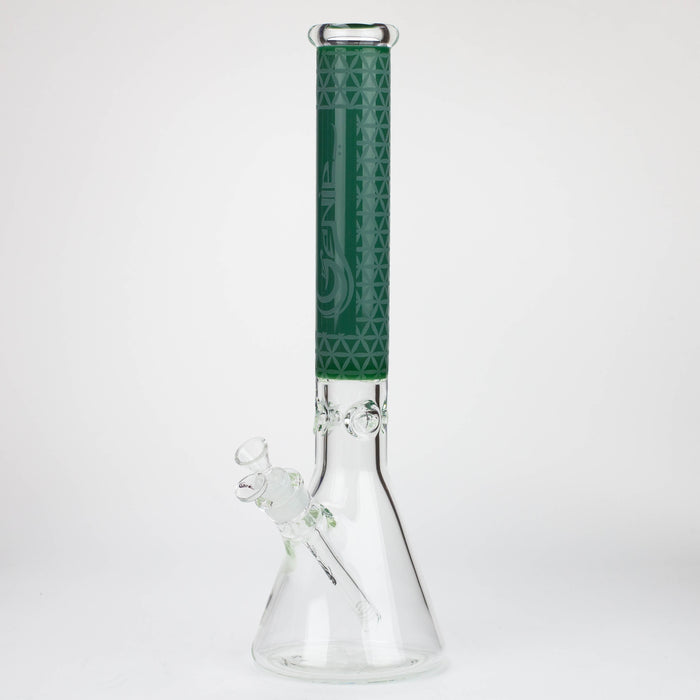 Genie | 17" sandblasted artwork tube 7 mm glass water bong [GB21005] Glass Bong ONE Green