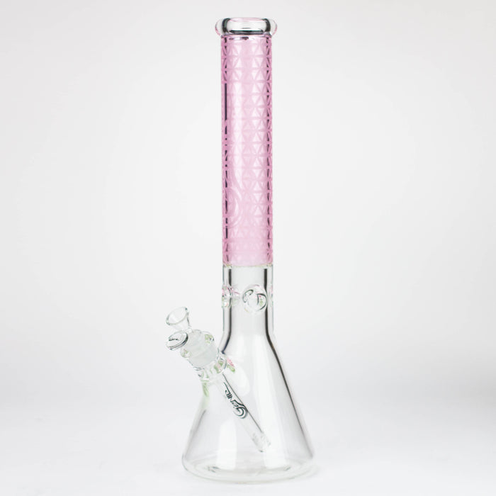 Genie | 17" sandblasted artwork tube 7 mm glass water bong [GB21005] Glass Bong ONE Pink