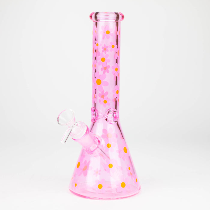 10" Color Glass Bong With Daisy Design [WP 061]