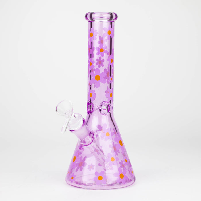 10" Color Glass Bong With Daisy Design [WP 061]