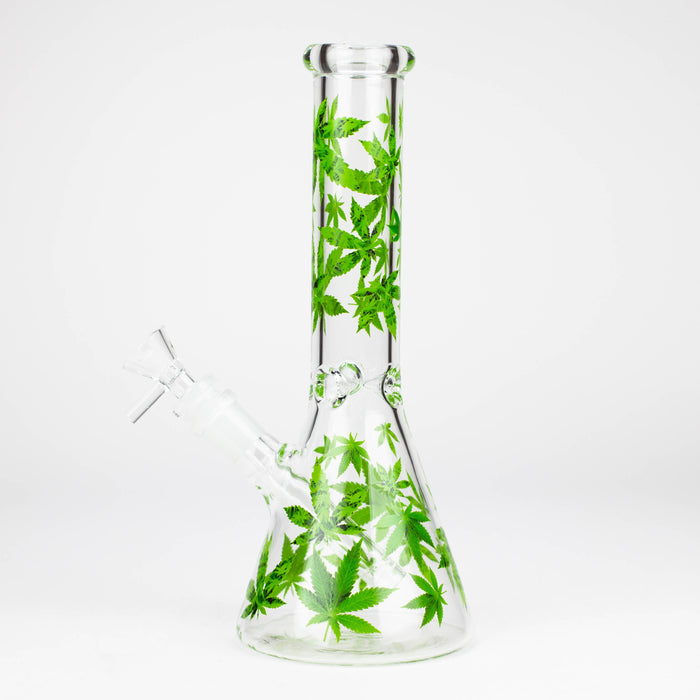 10" Glass Bong With Leaf Design [WP 156]