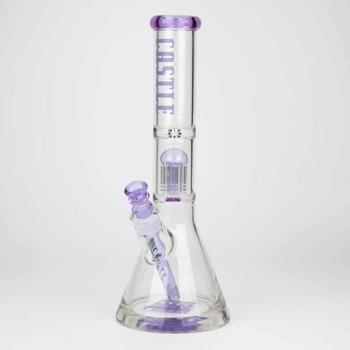 Castle Glassworks | 14" 8-arm Beaker Bong [CP-003] Glass Bong Castle Glassworks Purple