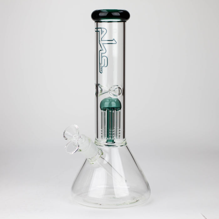 PHS | 12" Glass beaker Bong with tree arm percolator [PHS-PC-12] Glass Bong Purple Haze Smoke Inc Teal