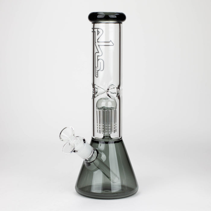 PHS | 12" Glass beaker color Bong with tree arm percolator [PHSPR-12] Bongs Purple Haze Smoke Inc Smoke Grey